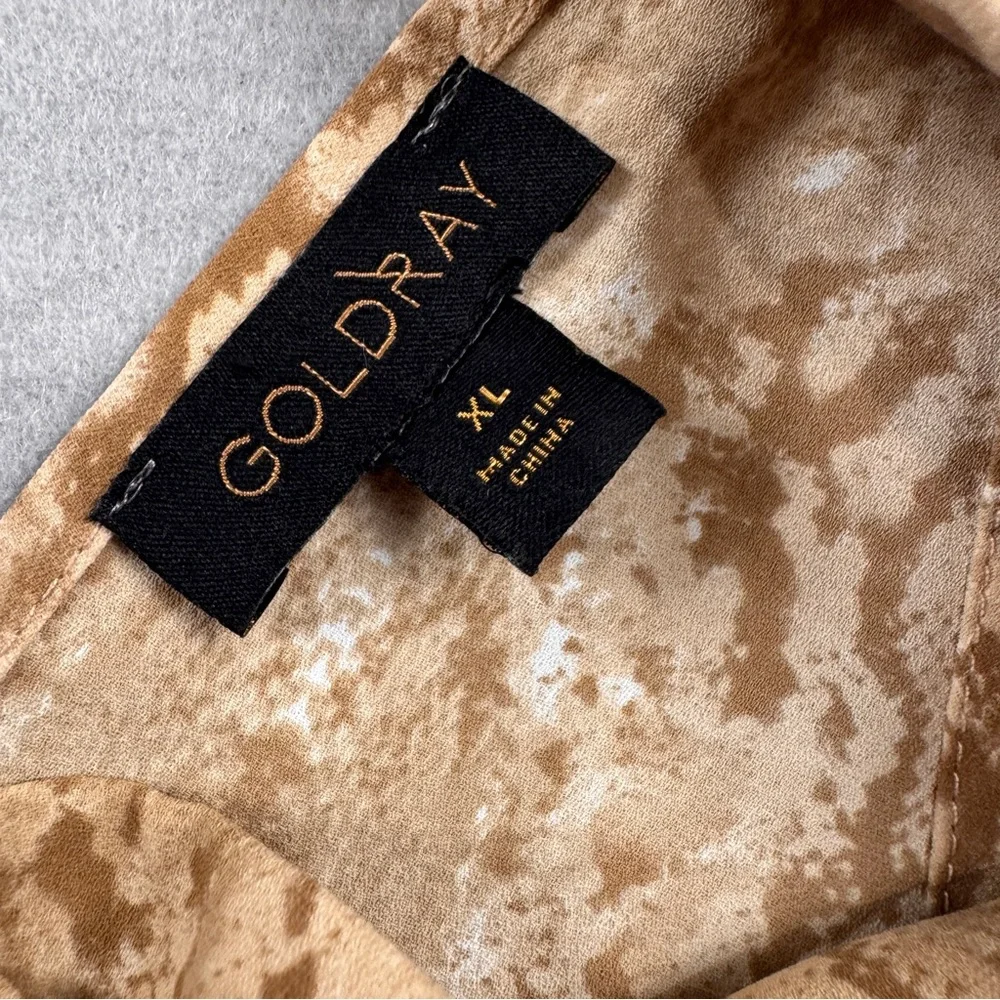 Goldray Halter Top Snakeskin Print Tie Back Tan Womens Size XLARGE Swing - Picture 9 of 9